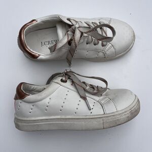J.Crew Girls Sneakers, White, Size 10, Rose Gold